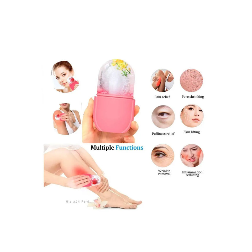 Rodillo de Hielo Facial Masajeador Desinflamatorio de Rostro y Ojos