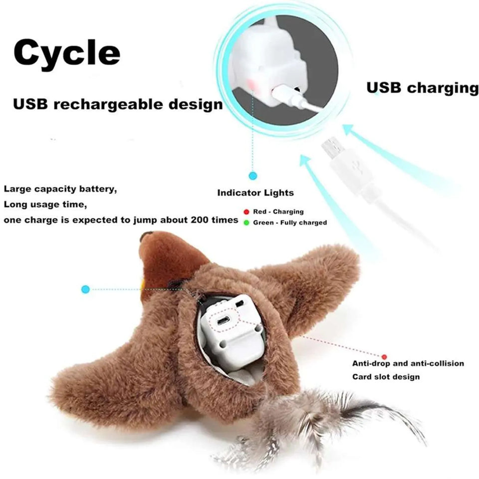 Pajaro Interactivo para Gatos Recargable