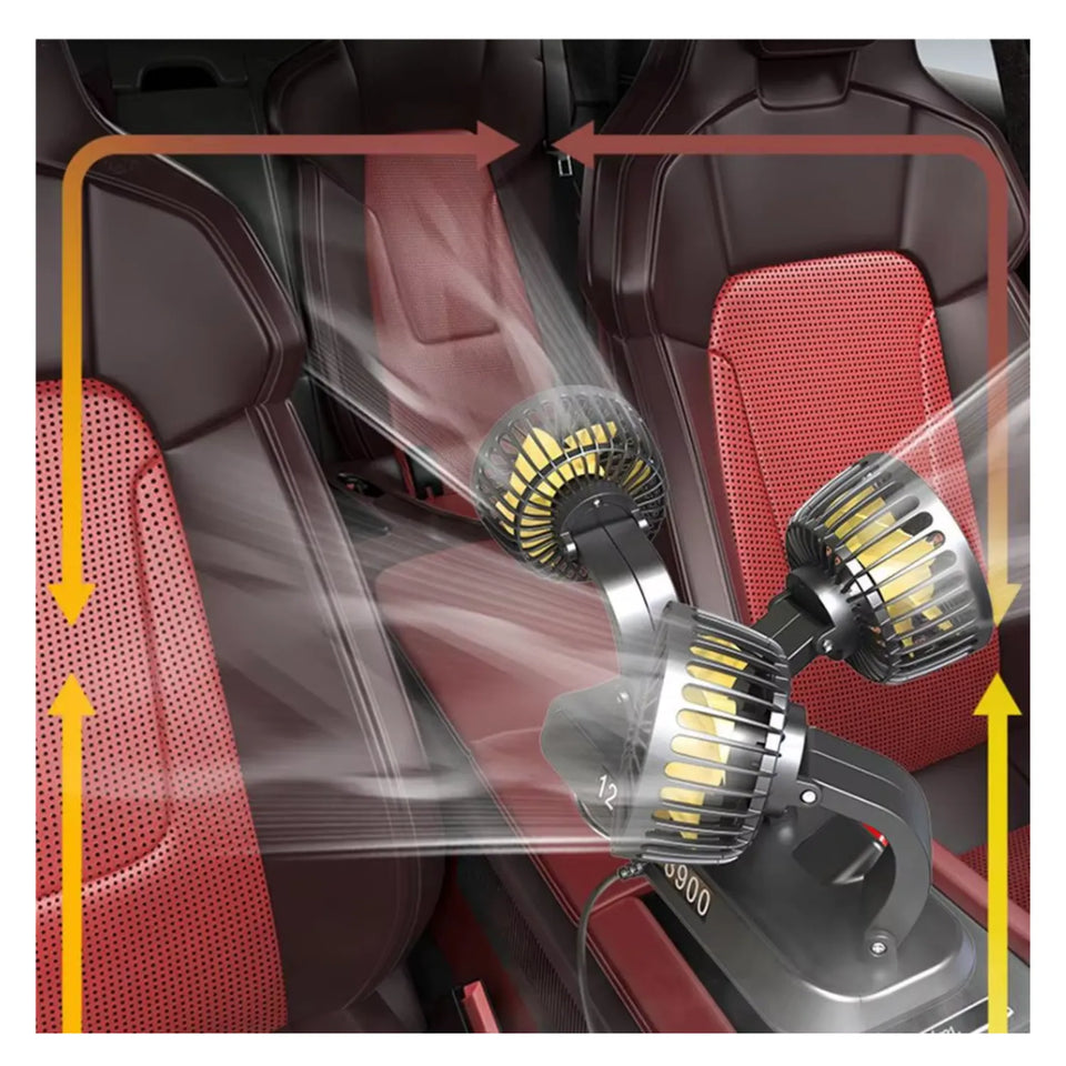 Ventilador para Auto Carro de triple cabezal Giratorio 360