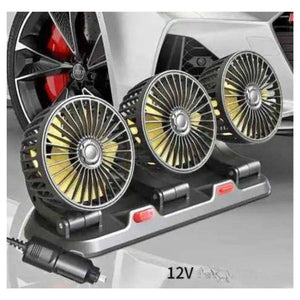 Ventilador para Auto Carro de triple cabezal Giratorio 360